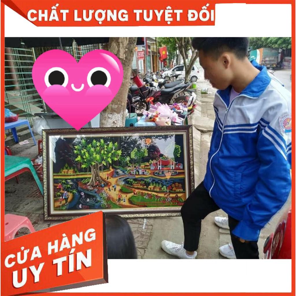 Tranh thêu Tay PHONG CẢNH ĐỒNG QUÊ thêu sẵn 140x80cm