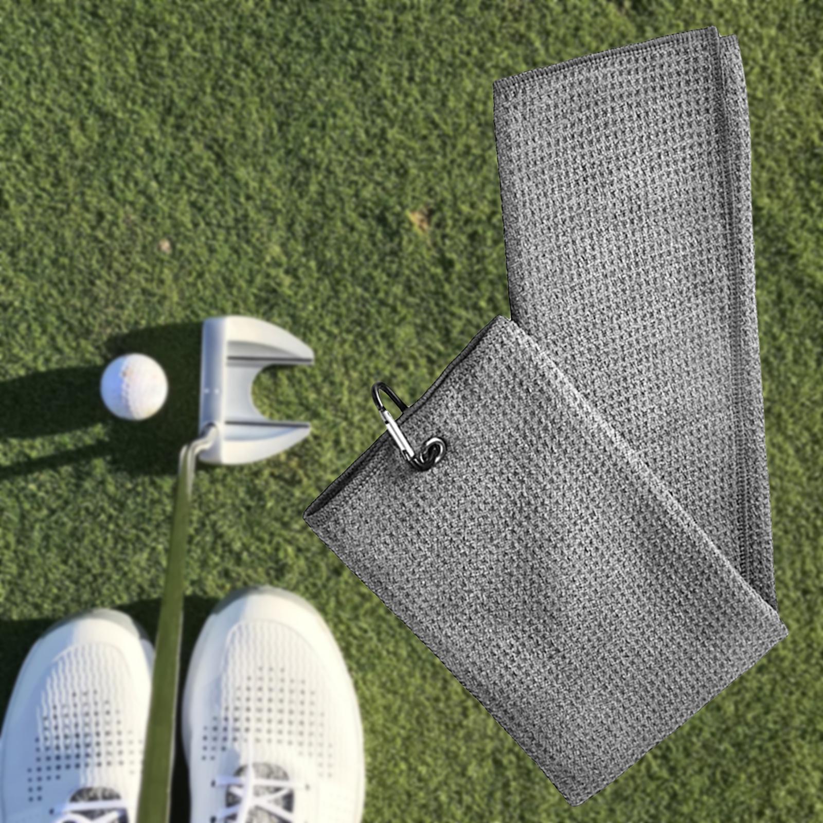 Golf Towel with Clip for Men & Women, Microfiber Waffle Pattern Golf Ball Towel, Super Absorbent and Quick Dry