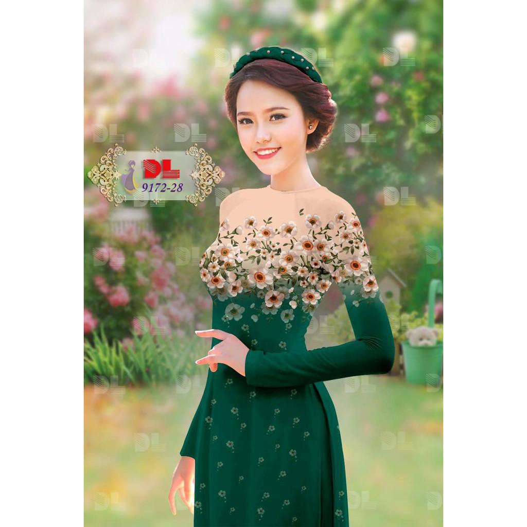 Vải may áo dài in họa tiết hoa DL9172