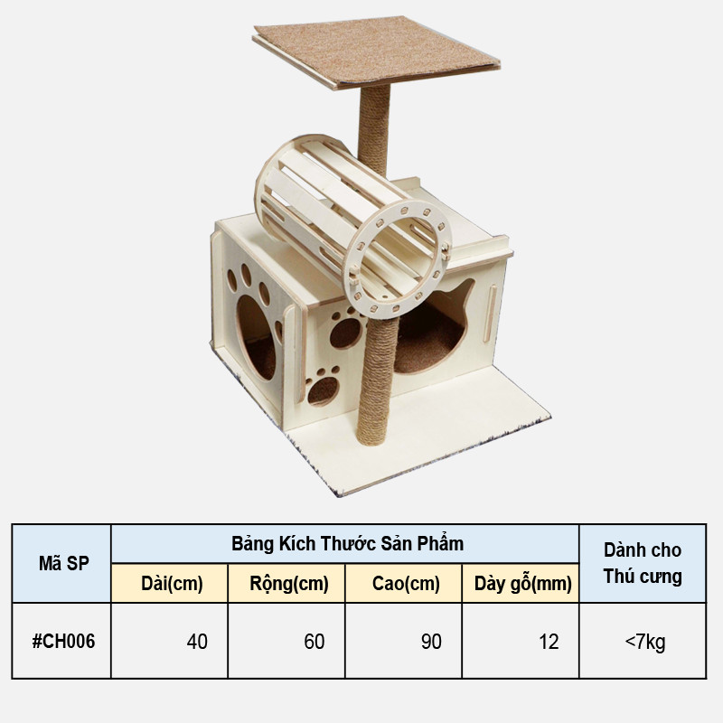 Nhà Cây 1 Tầng Hiện Đại Dành Cho Mèo #CH006