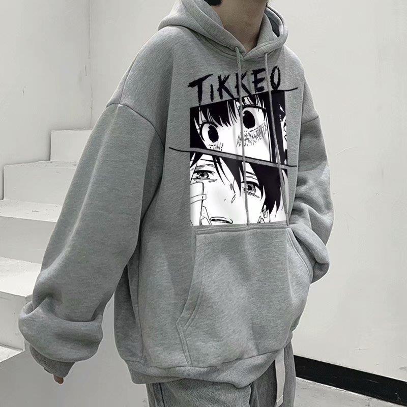 Áo Hoodie Lông Cừu Dày Dặn In Họa Tiết Anime Thời Trang Hàn Quốc Cho Nam