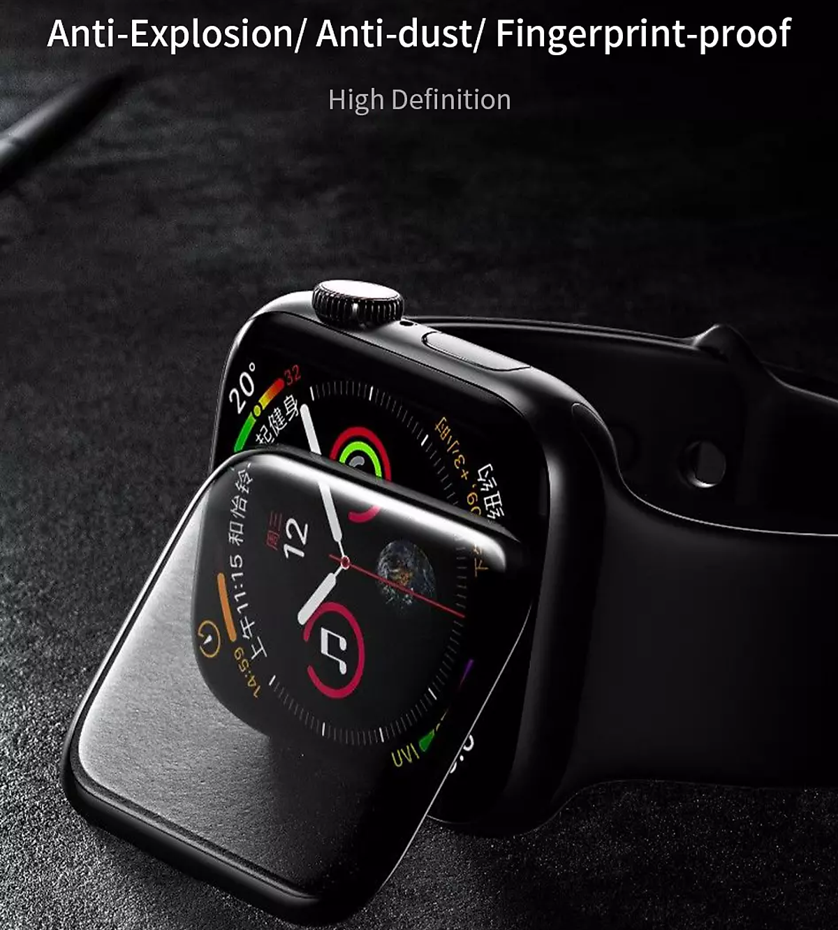 Miếng dán cường lực dẻo Full 4D cho Apple Watch 38mm/40mm/42mm/44mm/45mm/49mm hiệu Kuzoom - Hàng chính hãng