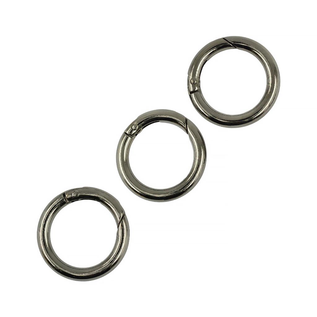 3 Pieces Round Snap Hooks Clip Handbag Purse Shoulder Strap Spring Loaded Clasp Keyring Buckle