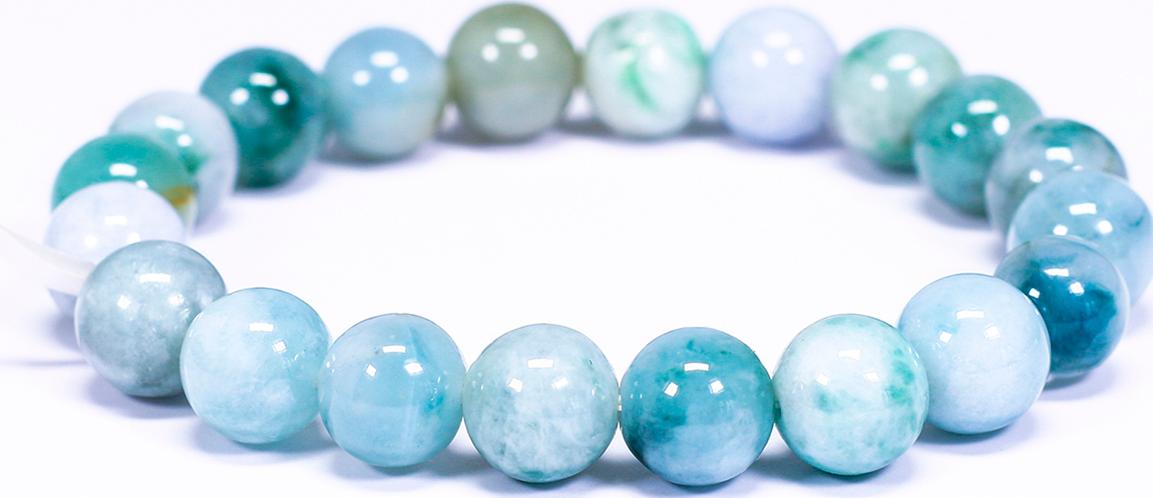 Vòng tay đá cẩm thạch phì thúy size hạt 10mm mệnh hỏa, mộc - Ngọc Quý Gemstones