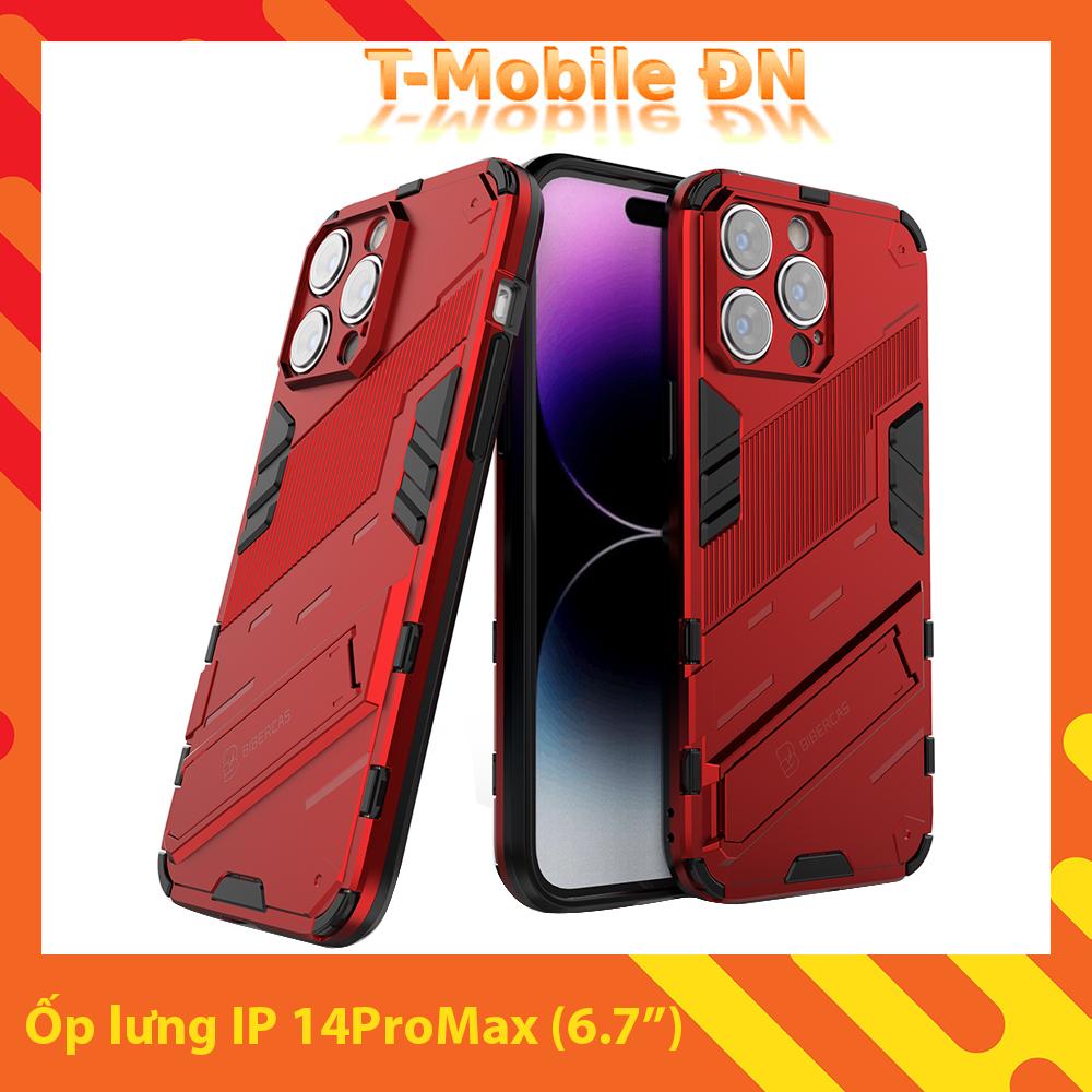 Ốp lưng cho iPhone 14 Pro Max, Ốp chống sốc Iron Man PUNK cao cấp kèm giá đỡ cho iPhone 14 Pro Max