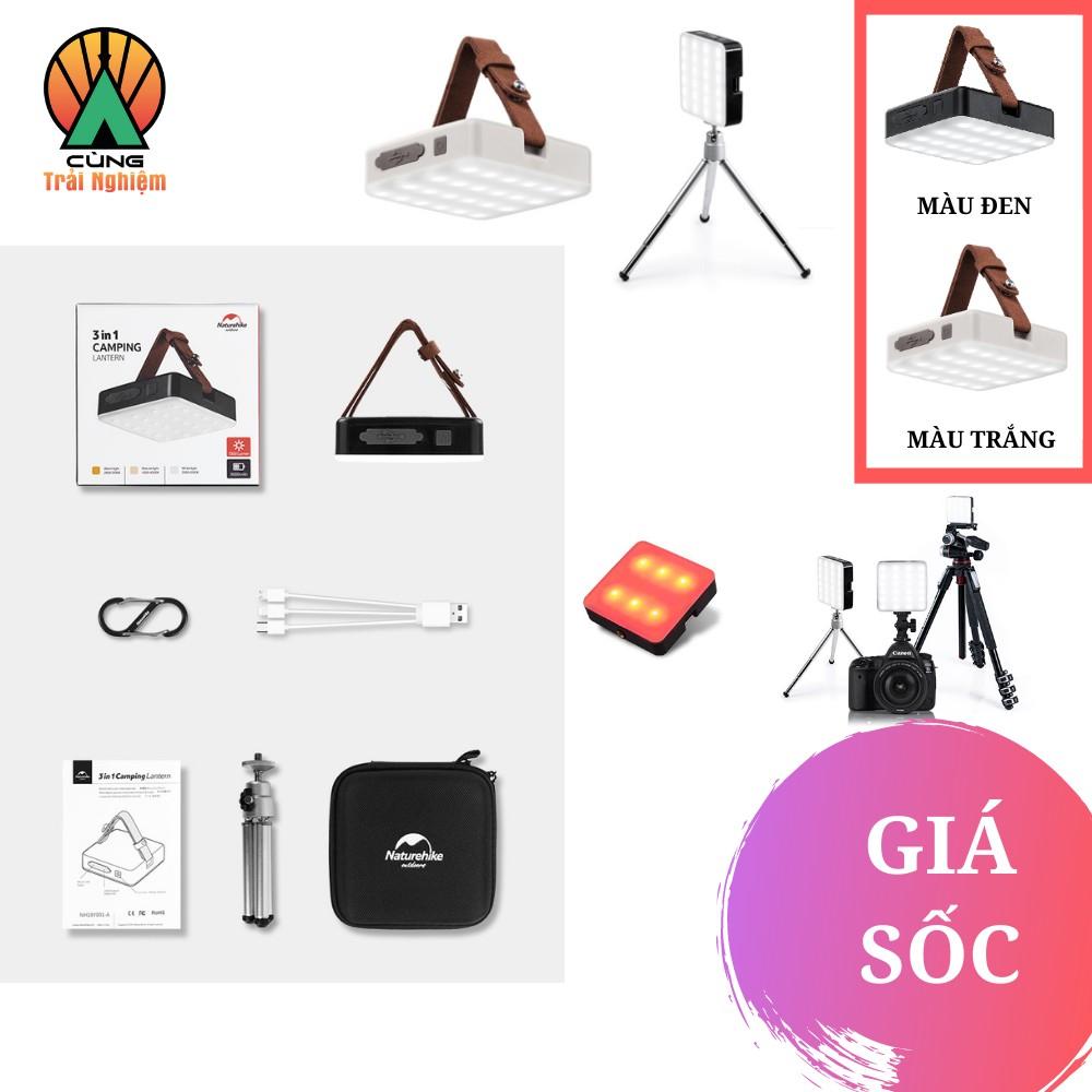 Đèn Cắm Trại Vuông Naturehike Kèm Tripod Kiêm Sạc Dự Phòng Hỗ Trợ Quay Video Dã Ngoại Cắm Trại NH18Y001-A