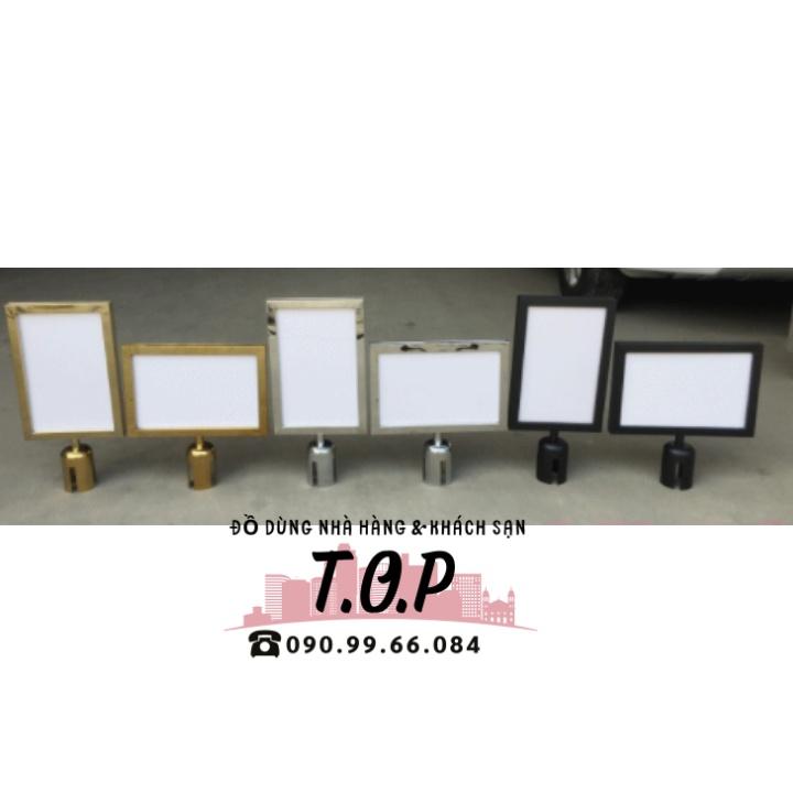*Đủ size, đủ màu* Bảng cắm cột chắn, Bảng thông báo cắm trên đầu cột chắn inox khổ A4, A5, A3