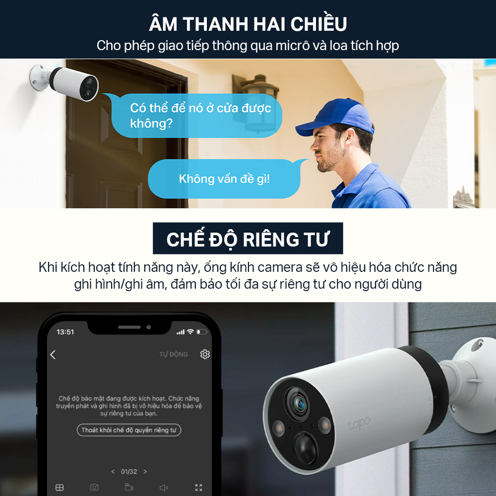 Bộ 2 Camera WiFi Không Dây TP-Link Tapo C420S2 Chống Nước 2K QHD, Quay Ban Đêm Có Màu