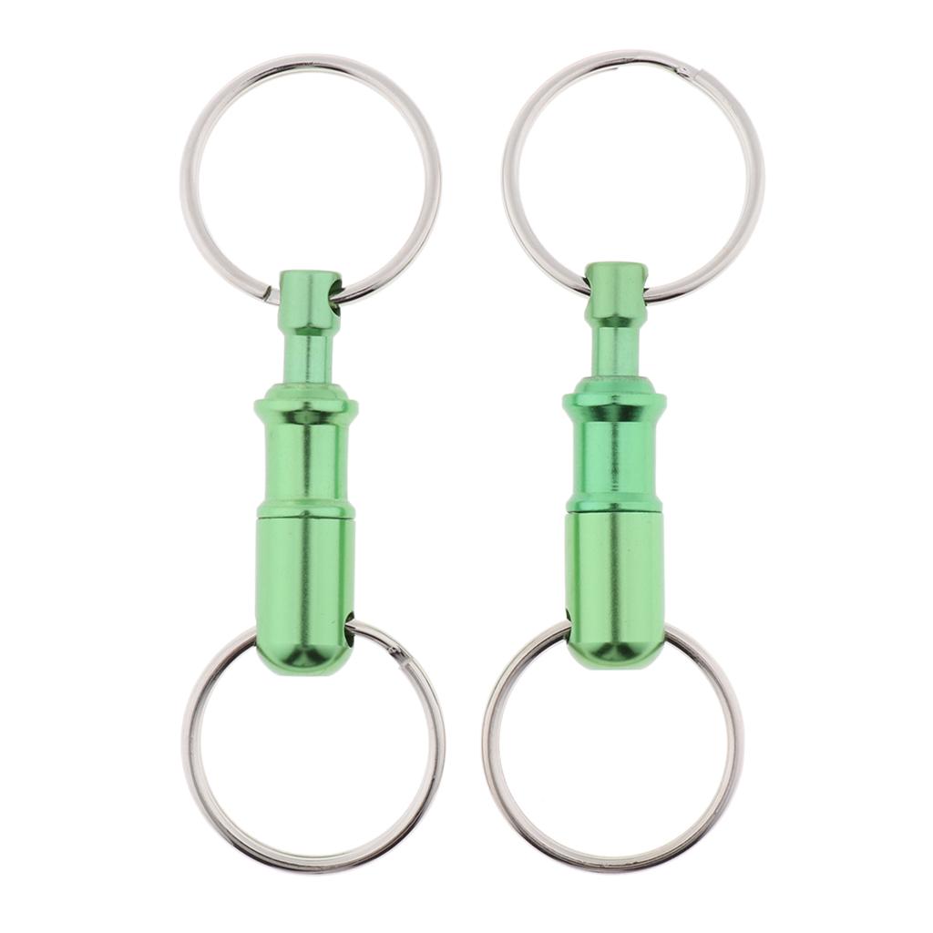2Pcs/pack Quick Release Keychain, Pull-Apart Removable Keyring with Two Heavy Duty Split Rings Key Accessories