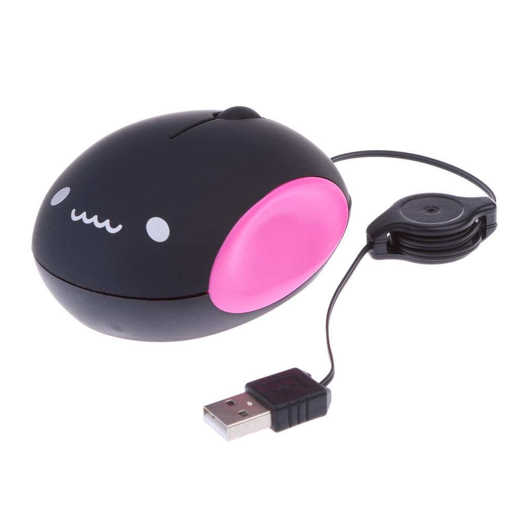 Retractable 1000 DPI USB Optical Scroll Mouse Mice for PC Laptop Computer