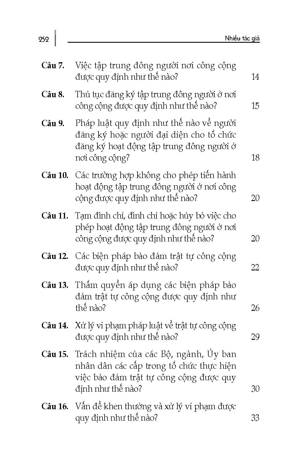 Tư Vấn, Phổ Biến Và Áp Dụng Pháp Luật An Toàn Công Cộng, Trật Tự Công Cộng