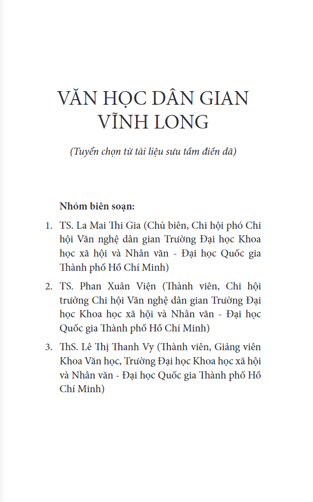 Văn Học Dân Gian Vĩnh Long T1