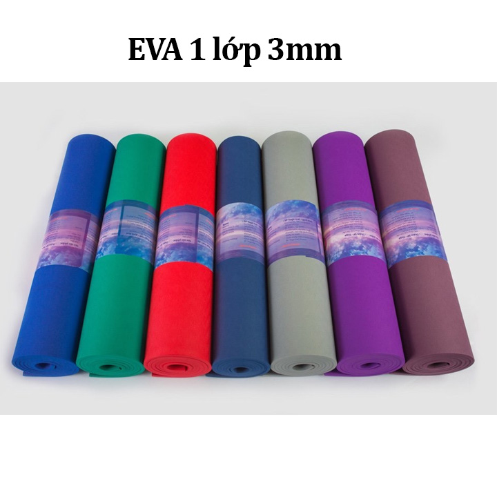 Thảm tập yoga VN - EVA 1 lớp 3mm chống trượt cao cấp ( giao màu ngẫu nhiên ) SF25 Shalla