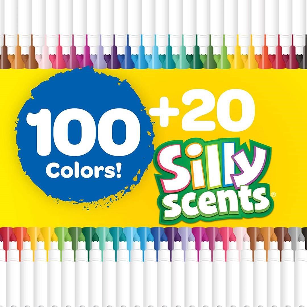 BÚT LÔNG TÔ MÀU NÉT MẢNH & DÀY CRAYOLA 120 CÂY Washable & Silly Scents