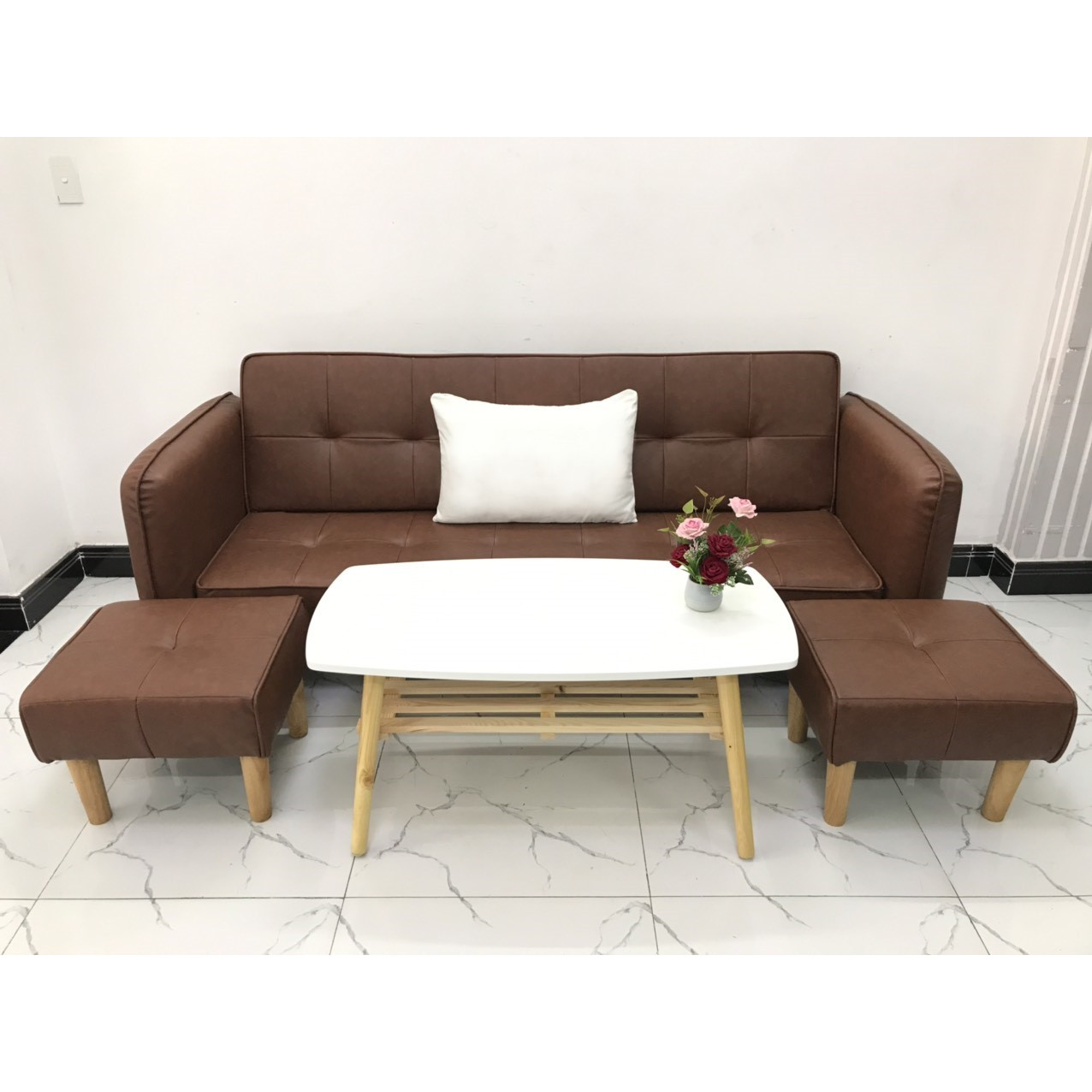 Bộ ghế sofa giường sofa bed tay vịn phòng khách sopha sivali11 salon