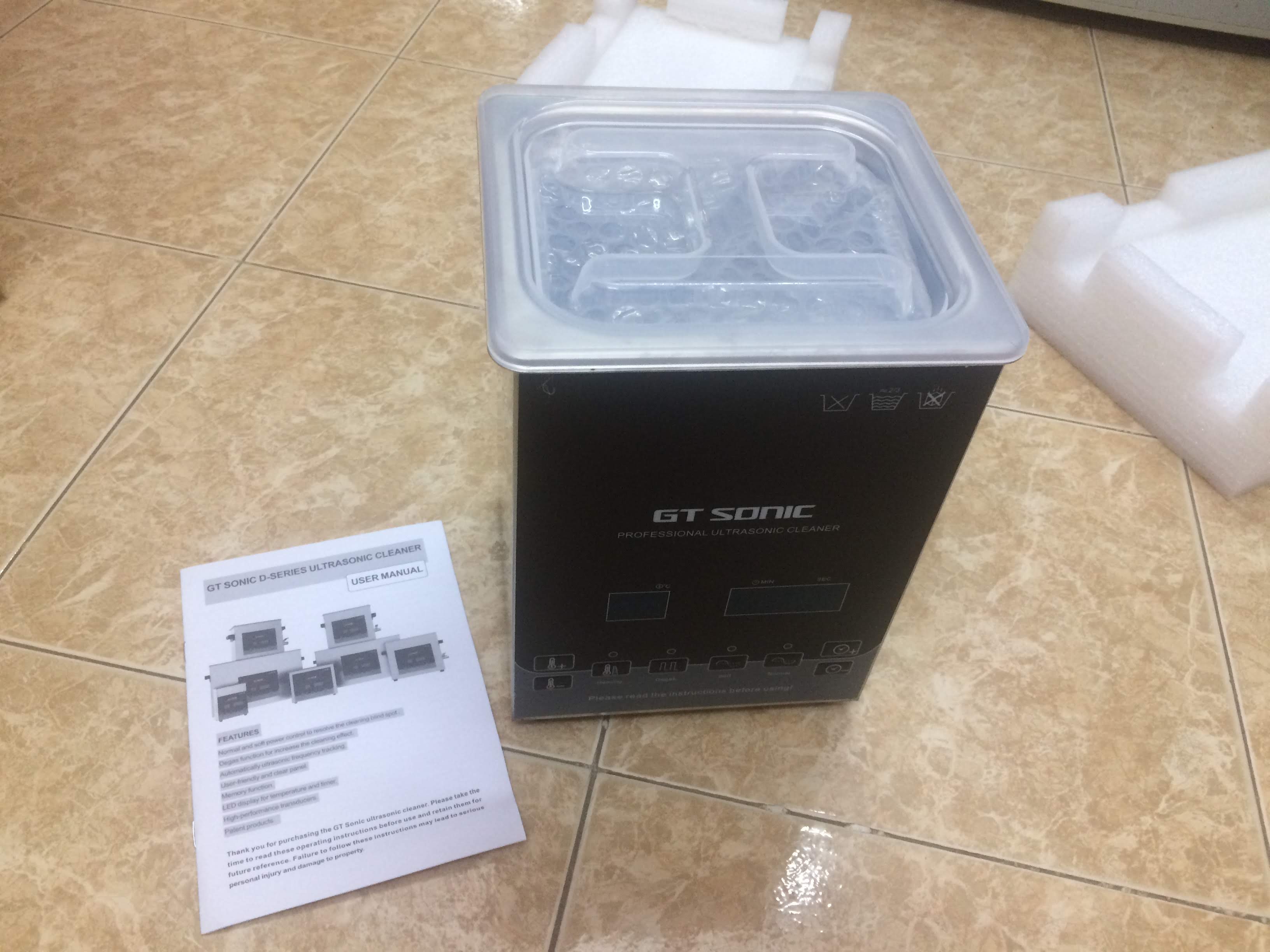 Bể rửa dùng sóng siêu âm GTsonic-D2, 2 lít làm sạch mọi vất bẩn trên bề mặt sản phẩm - Hàng chính hãng