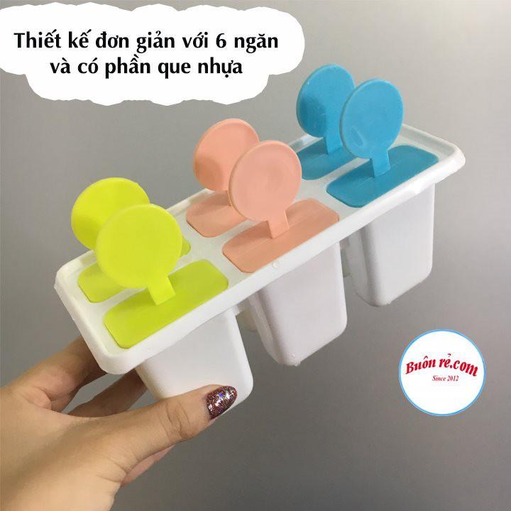 Khuôn làm kem 6 que nhựa Việt Nhật, khuôn kem có nắp tay cầm nhiều màu sắc (5616-5617) -Buôn rẻ 01230