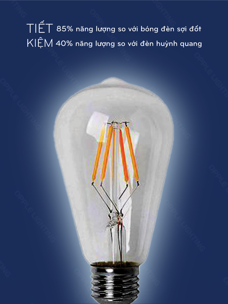 Bóng Đèn LED OPPLE EcoMax Filament ST64 4W - Hiệu Suất Cao - Tiết Kiệm Điện