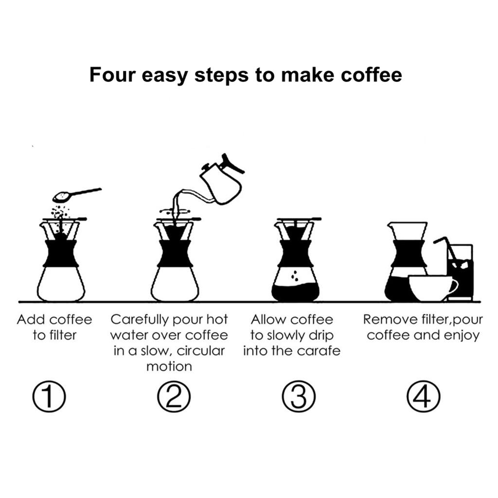 Pour Over Coffee Maker Glass Coffee Drip Kettle Coffee Brewing Tool