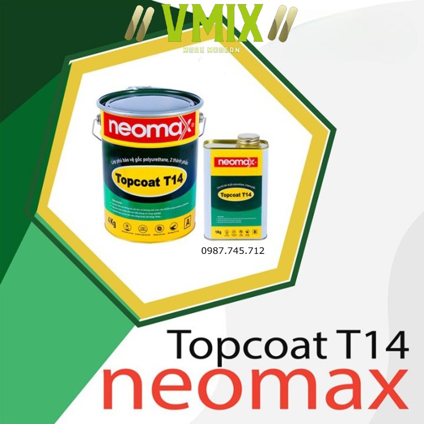 [5kg] Lớp báo vệ chống thấm Topcoat gốc Polyurethane 2 thành phần Neo Max dễ dàng thi công tiết kiệm chi phí cán vữa.