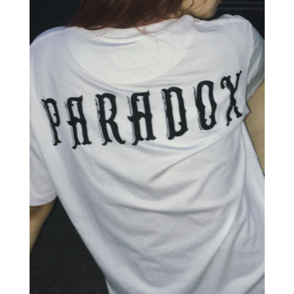 Áo thun form rộng Paradox tay lỡ - Unisex - In hình - THE REVERIE - Màu trắng