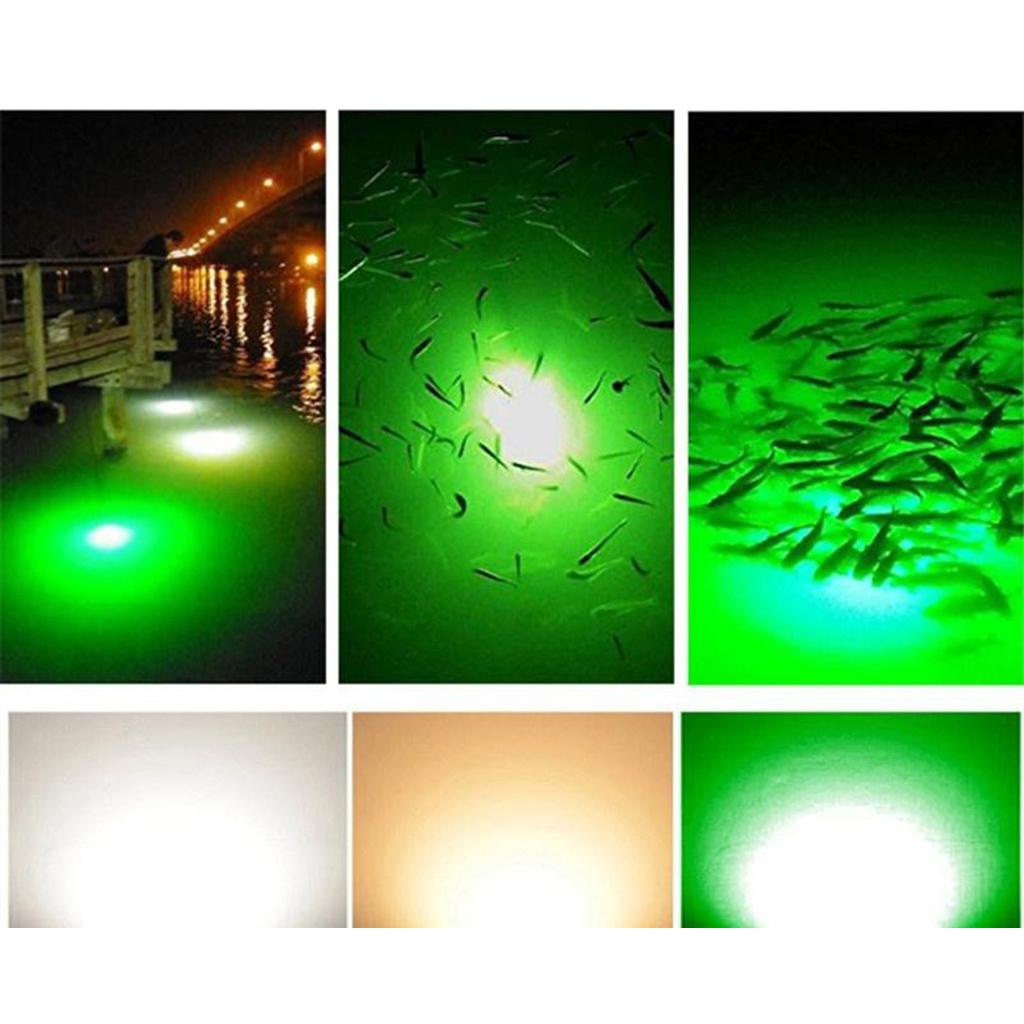 2xIP68 Waterproof 12V Led Green Underwater Fishing Light Attract Prawns Squid Lamp