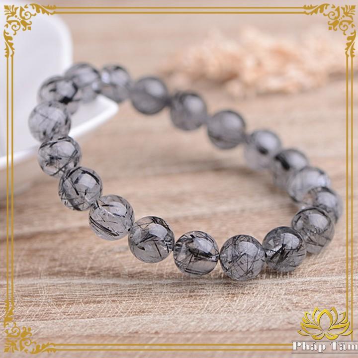 Vòng Tay Đá Th.ạch Anh Tóc Đen Cao Cấp