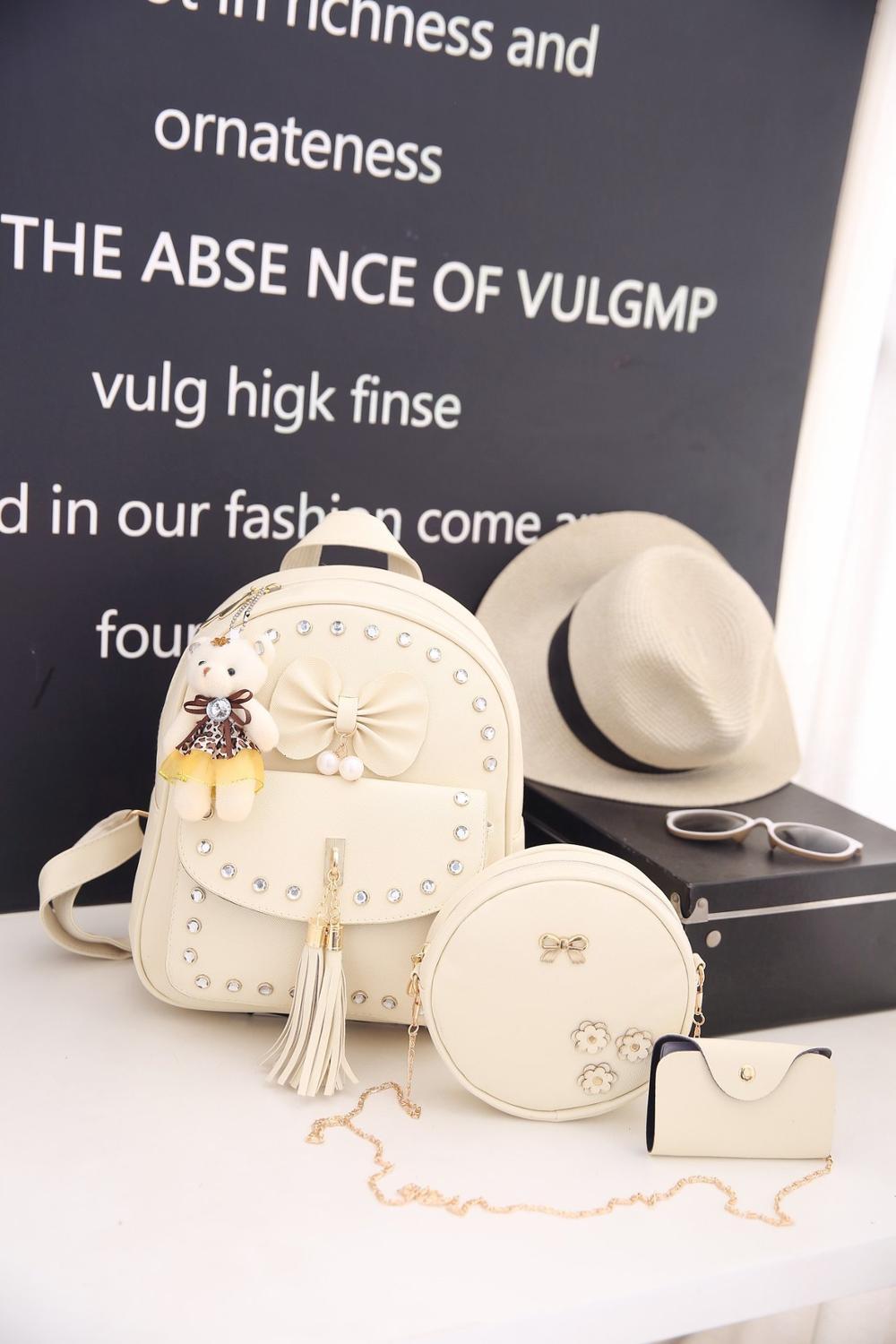 Chongsukei Nơ Mini Dễ Thương Da Ba Lô Trẻ Em Công Chúa Cô Gái Đeo Túi Ba Lô Thời Trang Nhỏ Túi Tất Cả Trận Đấu