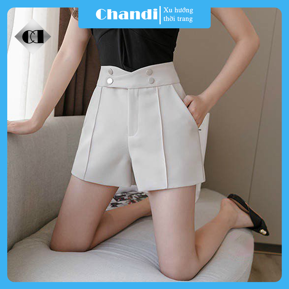 Chân Váy Short Nữ Dáng Chữ A Cạp Cao, Chất Liệu Vitex tuyết mưa Tôn Dáng Thương Hiệu Chandi CV15