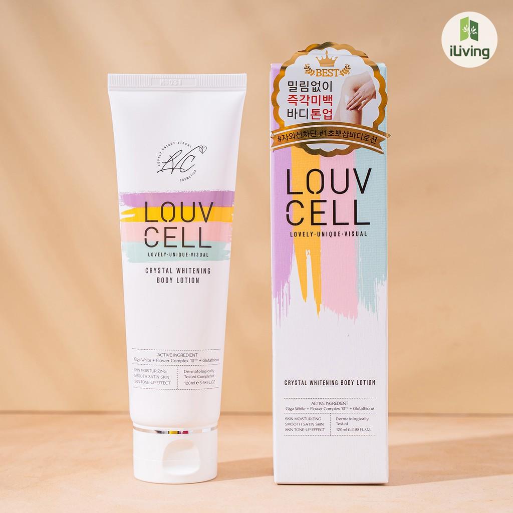 Kem dưỡng ẩm trắng da body Louv Cell Crystal Whitening Body Lotion 120ml LOUDTB120