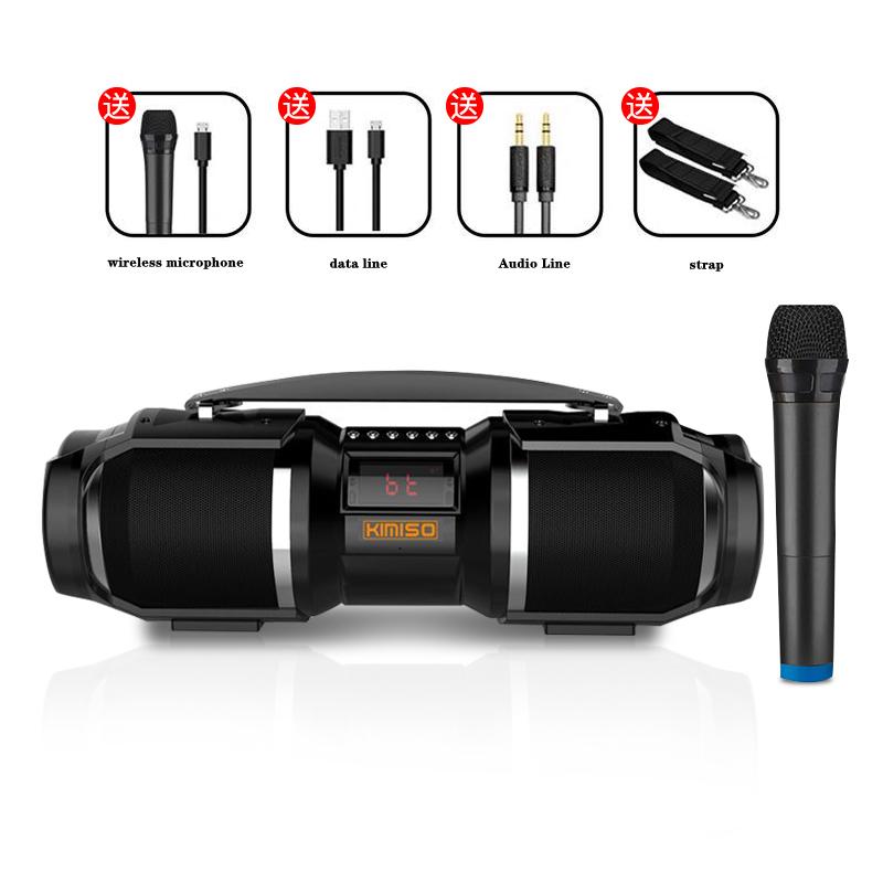 Loa kép 40W Loa Bluetooth công suất cao gây sốt Loa siêu trầm Ngoài trời tại nhà Âm thanh Karaoke trên ô tô với thẻ micro Đĩa U Màu sắc: Đen