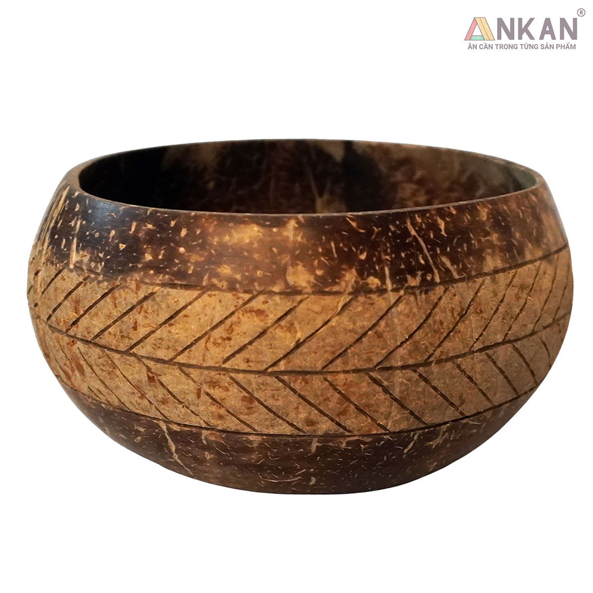 Bát Gáo Dừa Khắc Lá Cọ Thủ Công – Đựng Ngũ Cốc, Sinh Tố, Chè, Bánh Kẹo, Decor Spa