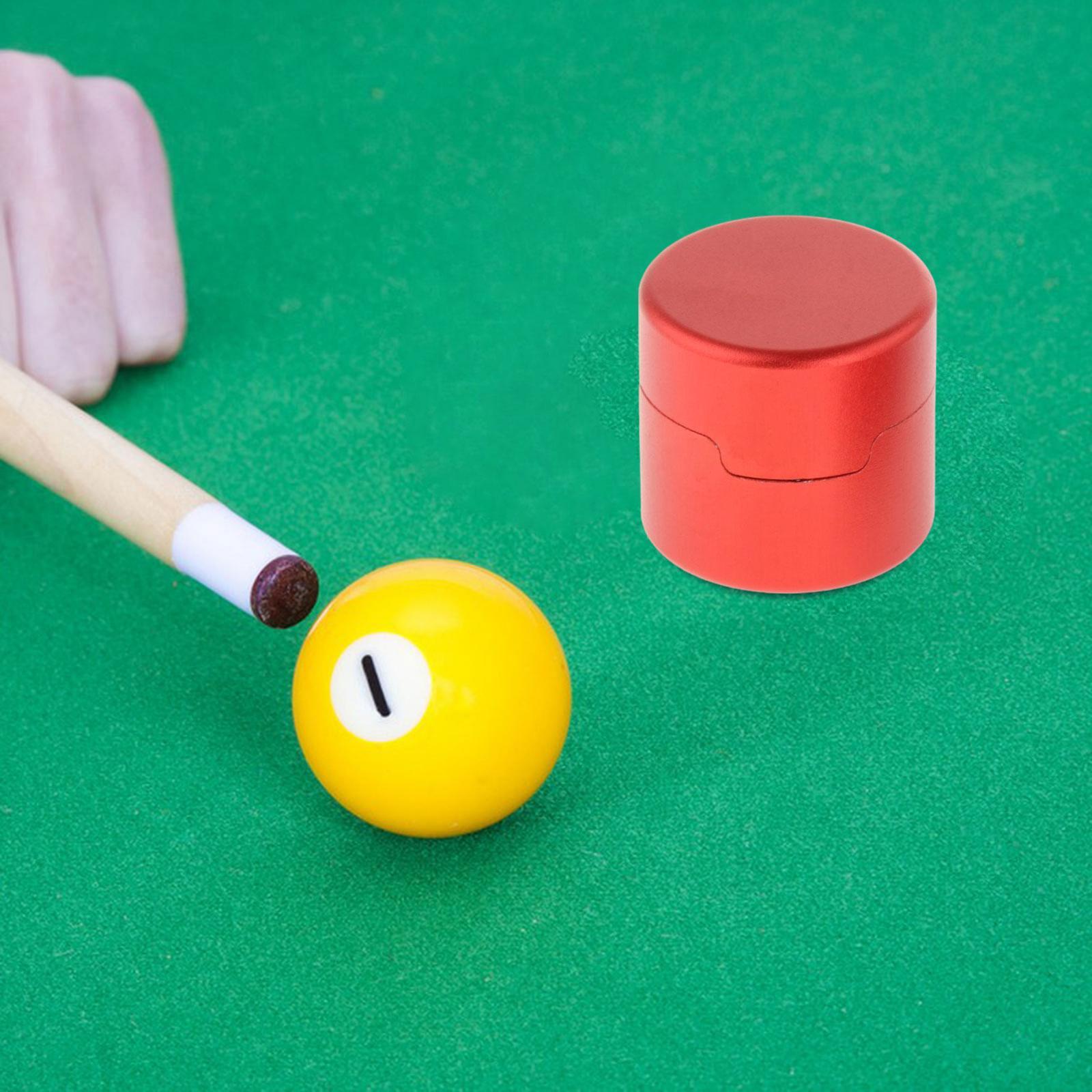 Pool Cue Chalk Holder Portable Aluminum Alloy Box Billiards Accessories Red