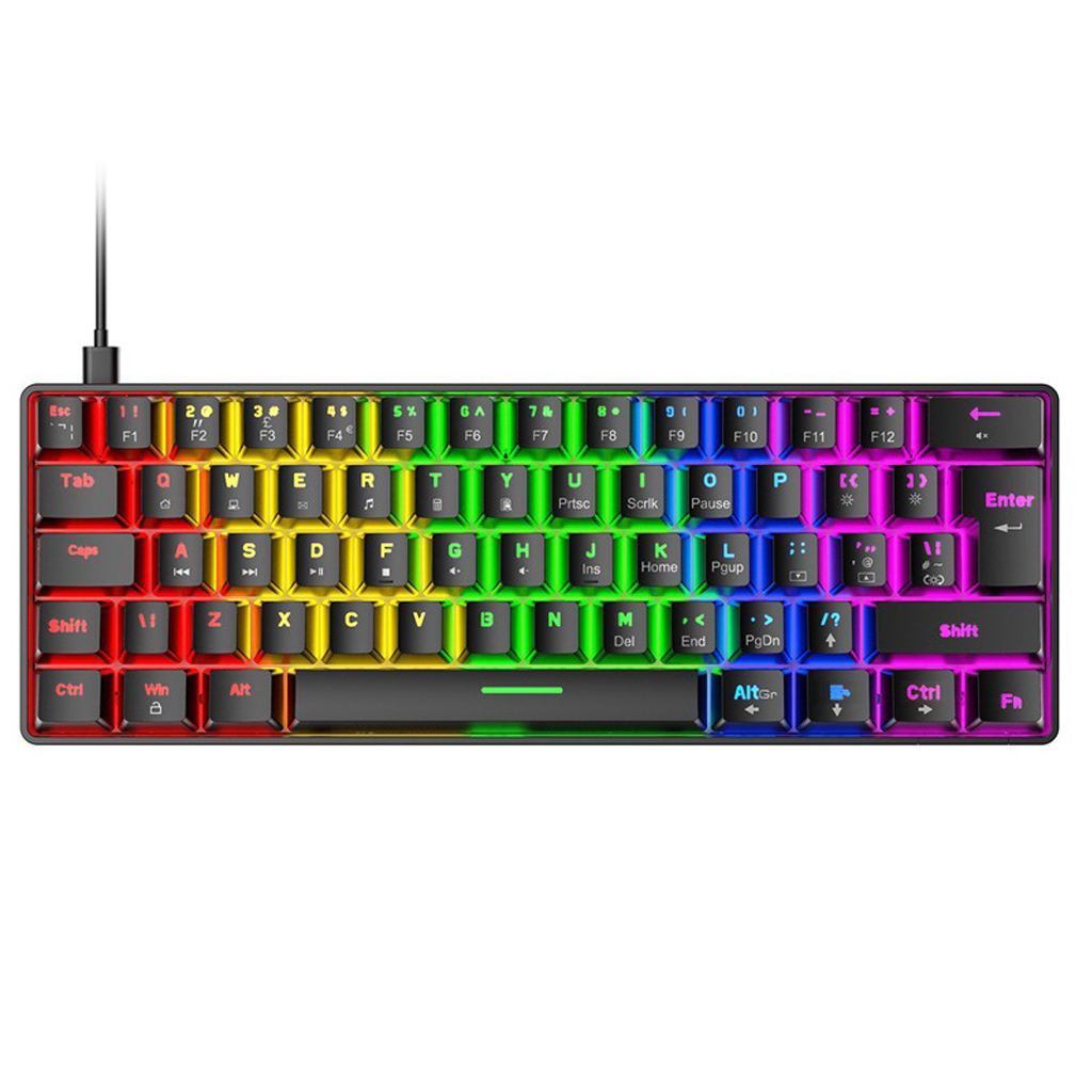 VINETTEAM Bàn Phím Cơ Mini Gaming Ziyoulang T60 Blue Switch Led Raindbow 62 Phím RGB 18 Chế Độ Khác Nhau Chơi Game Dùng Văn Phòng Cực Đã Tương Thích Với Laptop PC Máy Tính - Hàng Chính Hãng