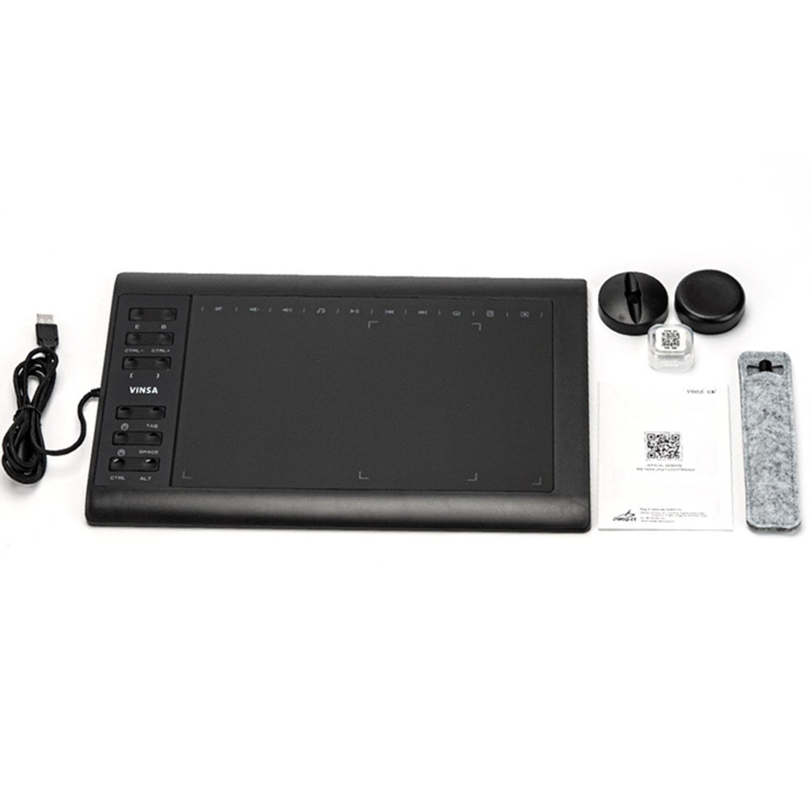 10 x 6 Inch Graphic Drawing Tablet, Graphic Tablet with Battery-free Pen, Drawing Pad Compatible with Mac, for Windows, Home-Office