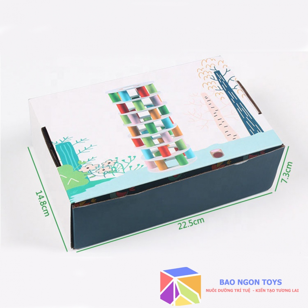 ĐỒ CHƠI GỖ XẾP THÁP THĂNG BẰNG GIÚP PHÁT TRIỂN TƯ DUY CHIẾN LƯỢC VÀ VẬN ĐỘNG TINH GIA TĂNG SỰ TƯƠNG TÁC GIỮA BÉ VÀ CÁC BẠN