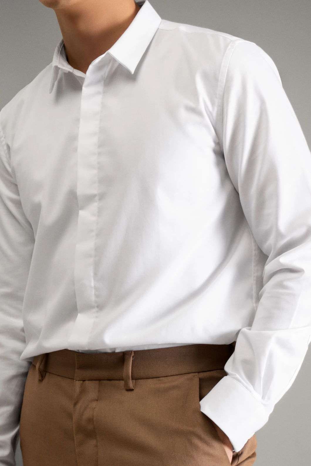 Áo sơ mi nam màu trắng tay dài ROUTINE Fitted - 10F21SHL003CR2 | LASTORE MENSWEAR