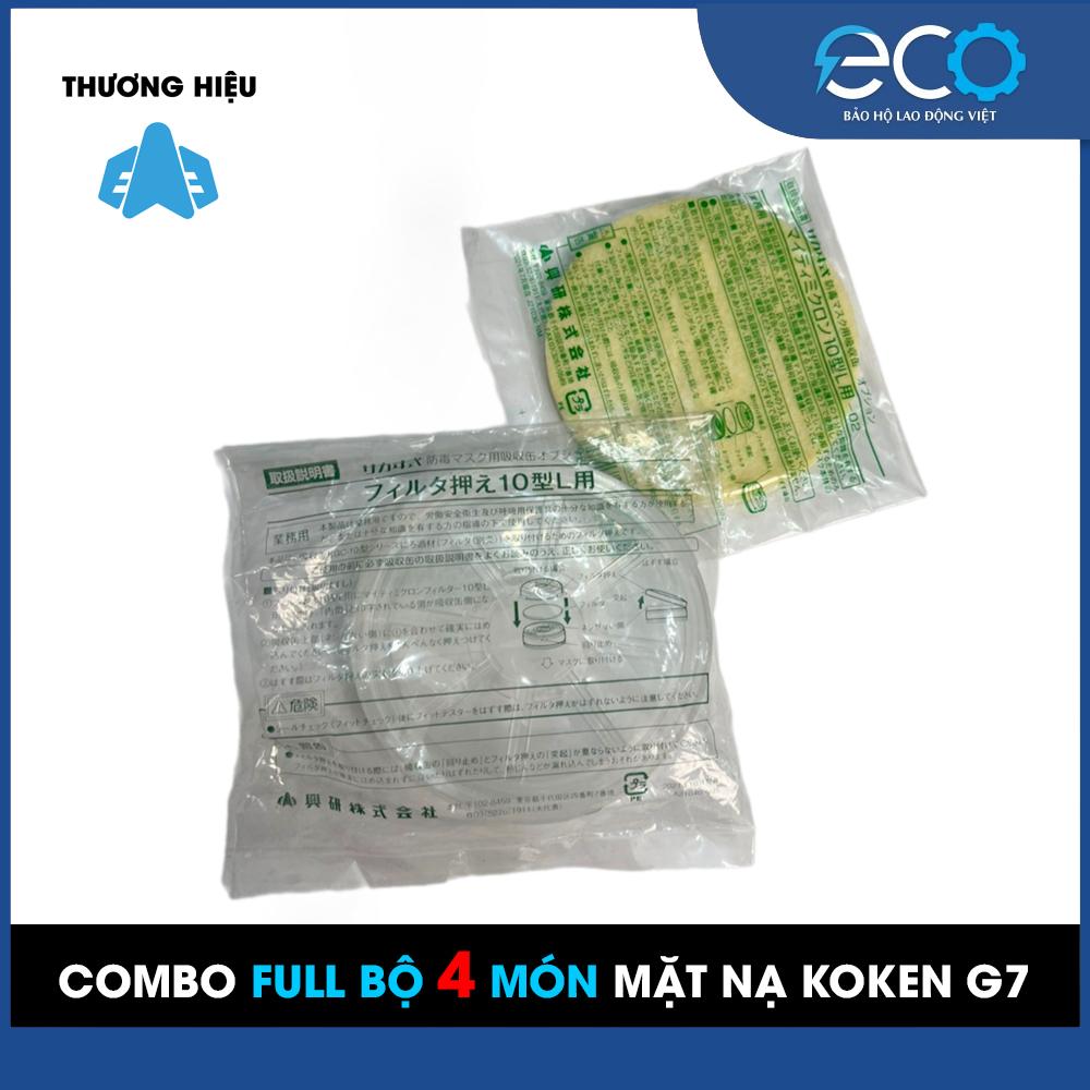 Bộ 4 món mặt nạ Koken G7 – Phun sơn, phun thuốc, chống bụi chuẩn Nhật Bản