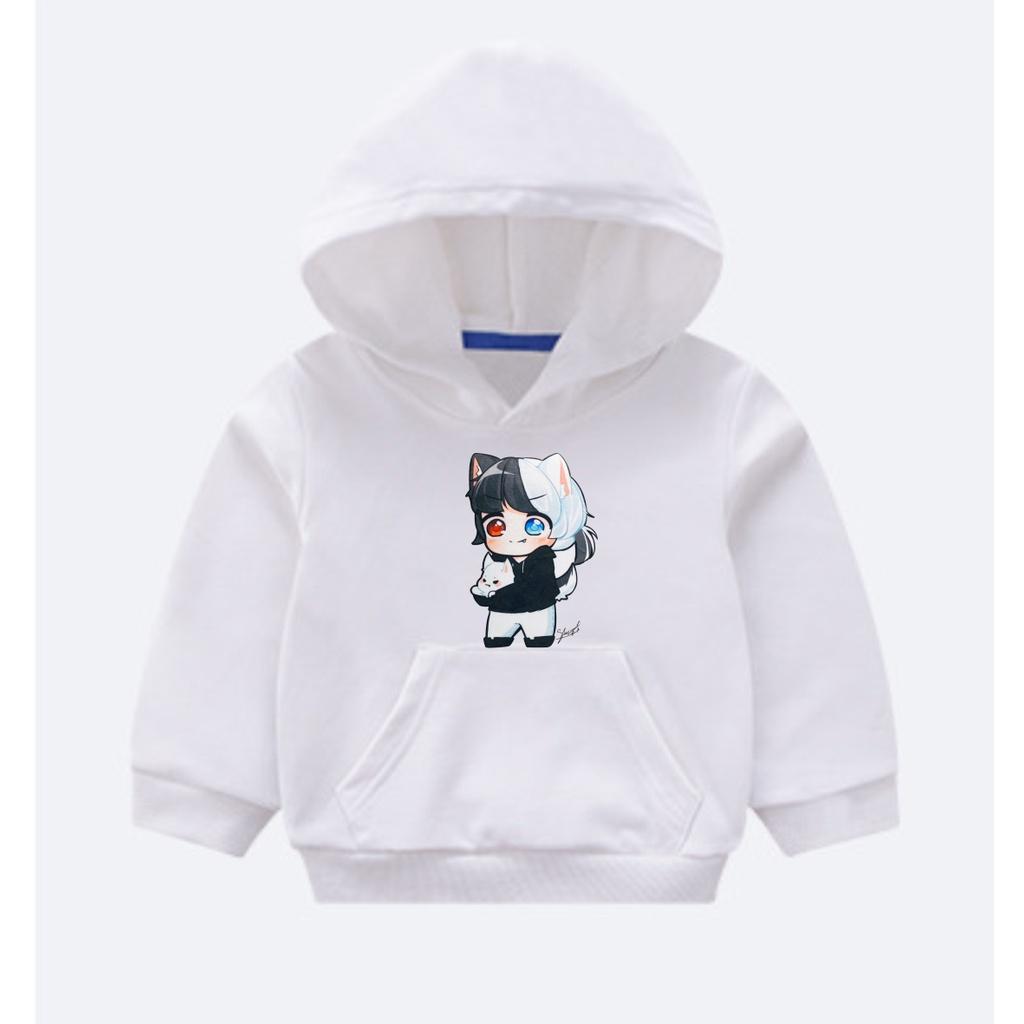 Áo khoác hoodie in hình hero team màu trắng cực chất bé trai bé gái đều mê