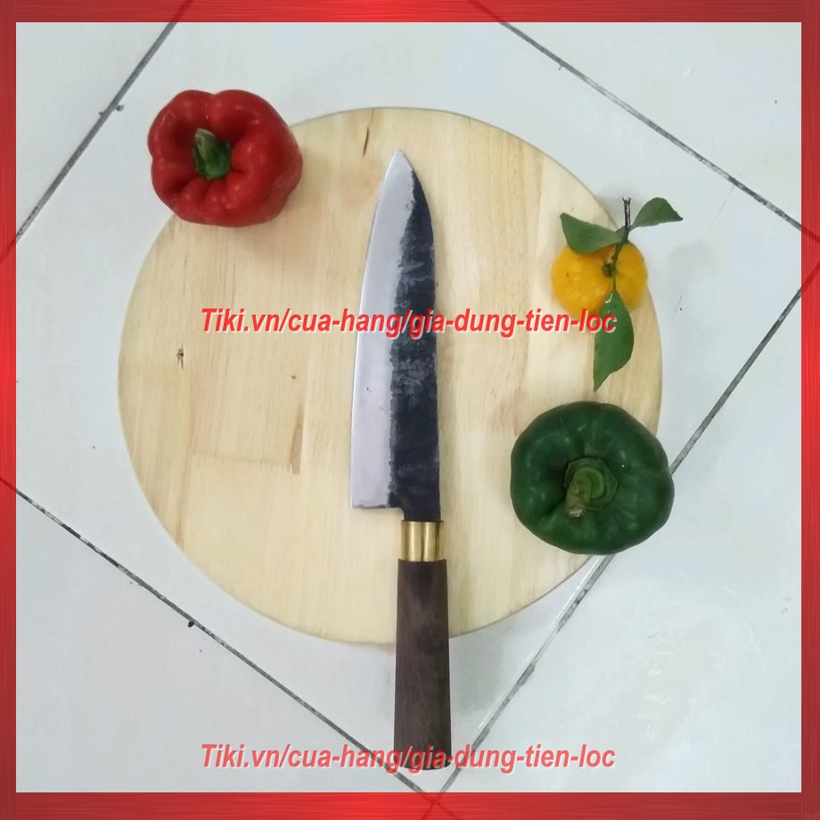 Bộ dao nhà bếp thép nhíp đỏ cán mun đuôi công