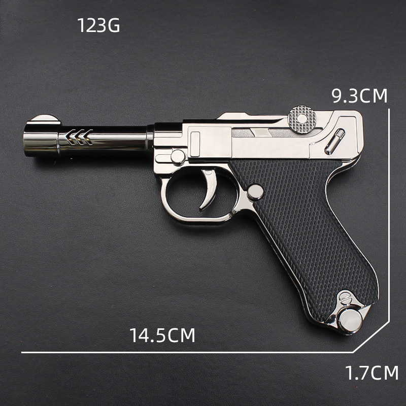 Bật lửa hột quẹt khè hình súng dài LUGER 663 lửa kim size 15cm- xài gas