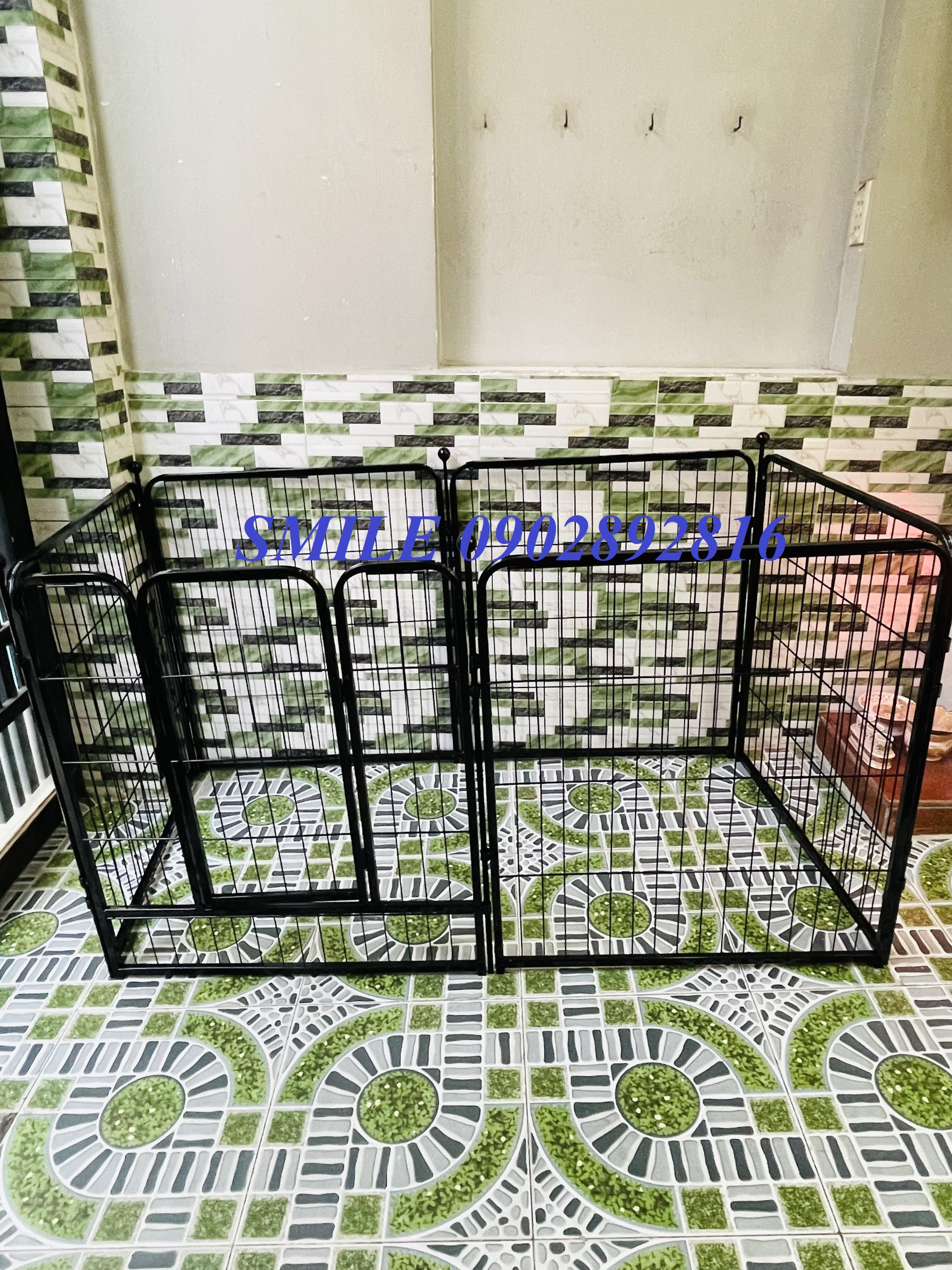 Hàng Rào Quây Cho Chó 100*120cm Nan Ống Sơn Tĩnh Điện Size Đại 6 Tấm Ghép
