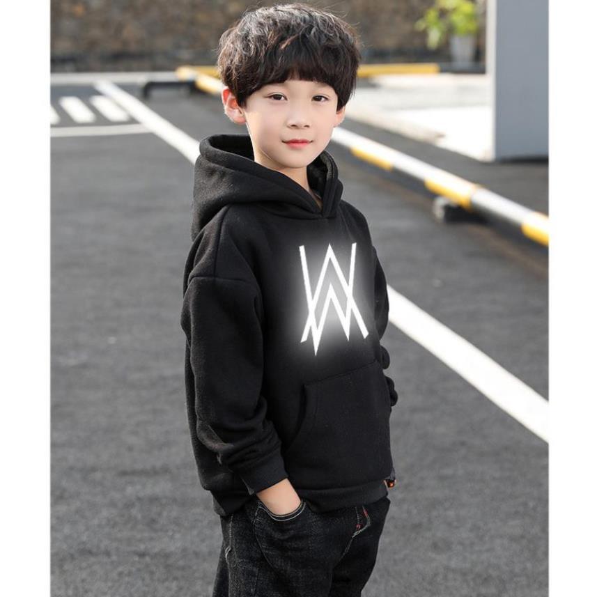 NEW Áo Hoodie Trẻ Em In Hình Alan Walker Phản Quang Siêu Đẹp Form Rộng Vải Nỉ Dầy Ấm Phong Cách Ulzzang