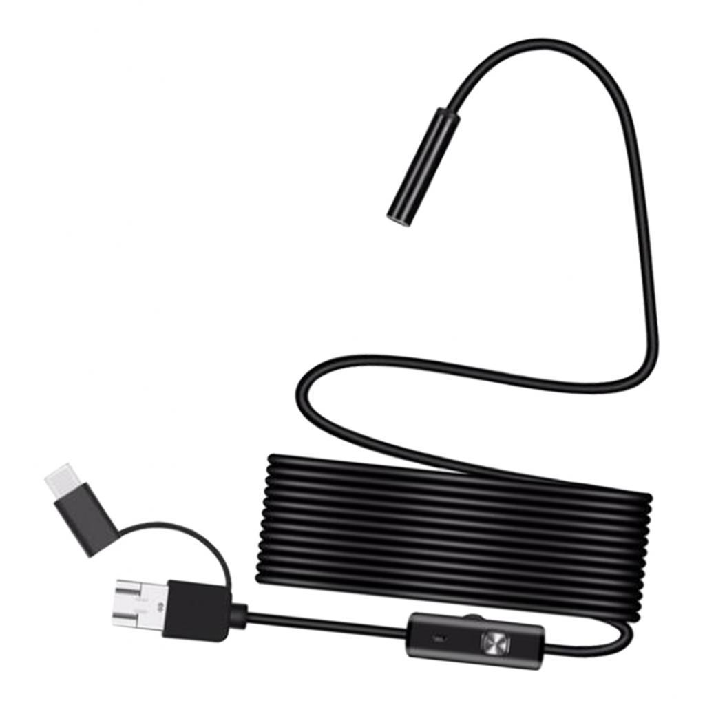 3in1 USB Endoscope with 6 Adjustable LED Lights, Semi-Rigid  Waterproof