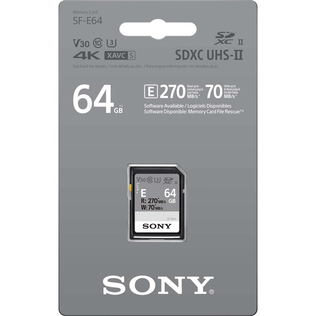 Thẻ Nhớ SDXC Sony SF-E UHS-II SF-E64/T1 64GB 270MB/s (Hàng Chính Hãng)