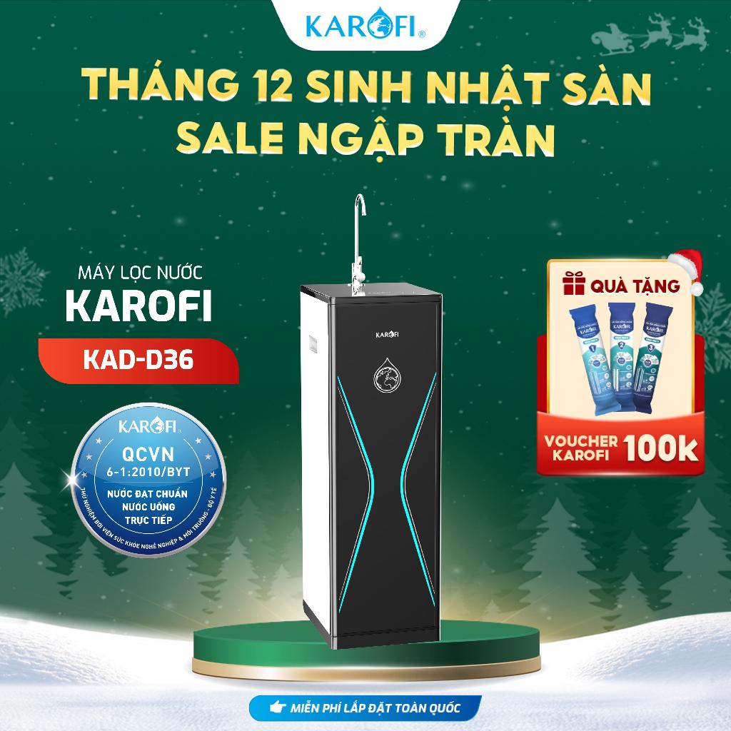 [TẶNG BỘ LÕI] Máy lọc nước RO Mỹ 10 lõi KAROFI KAQ-D36 - Cụm lõi Smax hiệu suất cao - Lắp miễn phí - Hàng Chính Hãng