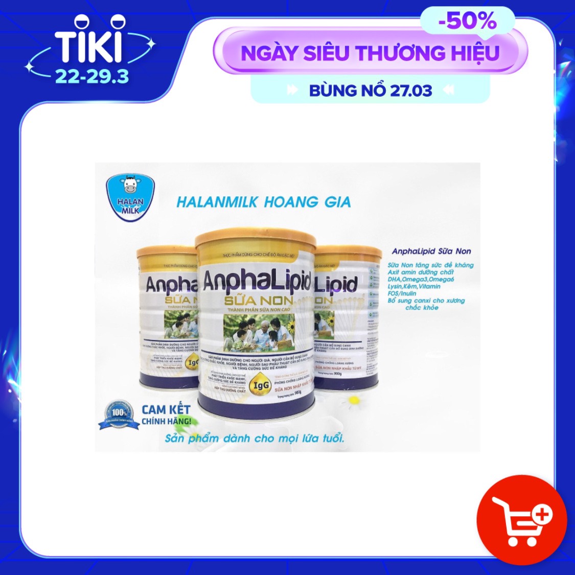 Anphalipid Sữa Non Halan Milk 400gr - Tăng sức đề kháng, chống loãng xương, giảm mệt mỏi