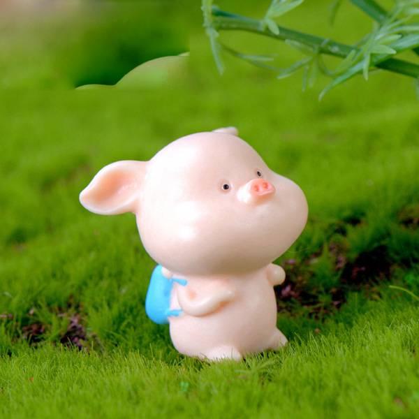 Mô hình tiểu cảnh lợn con đáng yêu bằng nhựa trang trí tiểu cảnh, sen đá, terrarium