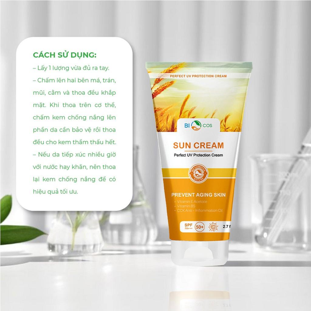 Kem Chống Nắng BioCos Sun Cream 80g - Dưỡng Ẩm, Bảo Vệ Da Toàn Diện