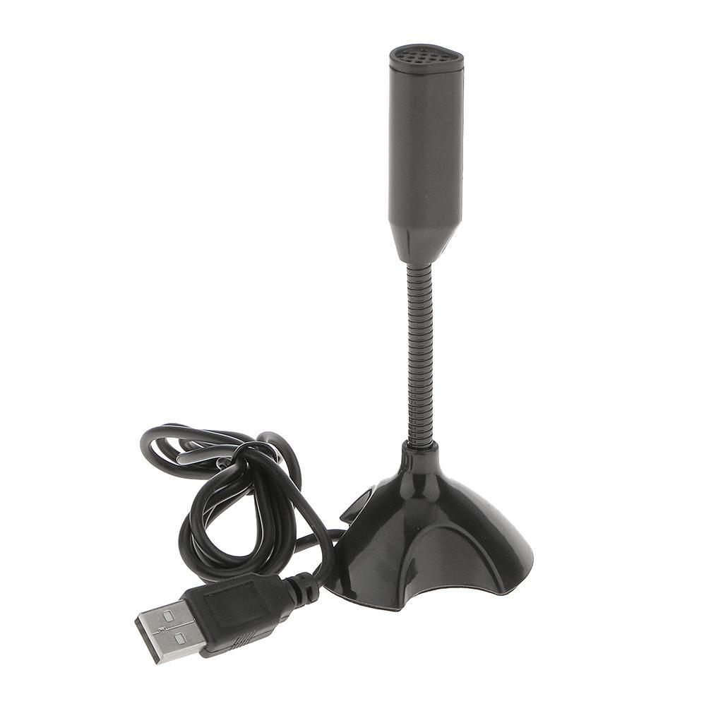 BLACK MINI SPEECH MICROPHONE with USB CONNECTOR STAND FOR PC LAPTOP DESKTOP
